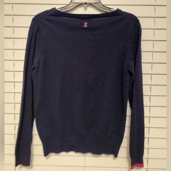 Joules Miranda Intarsia Crew Neck Navy Sweater with Dalmatian  Size US 8 - Picture 7 of 10